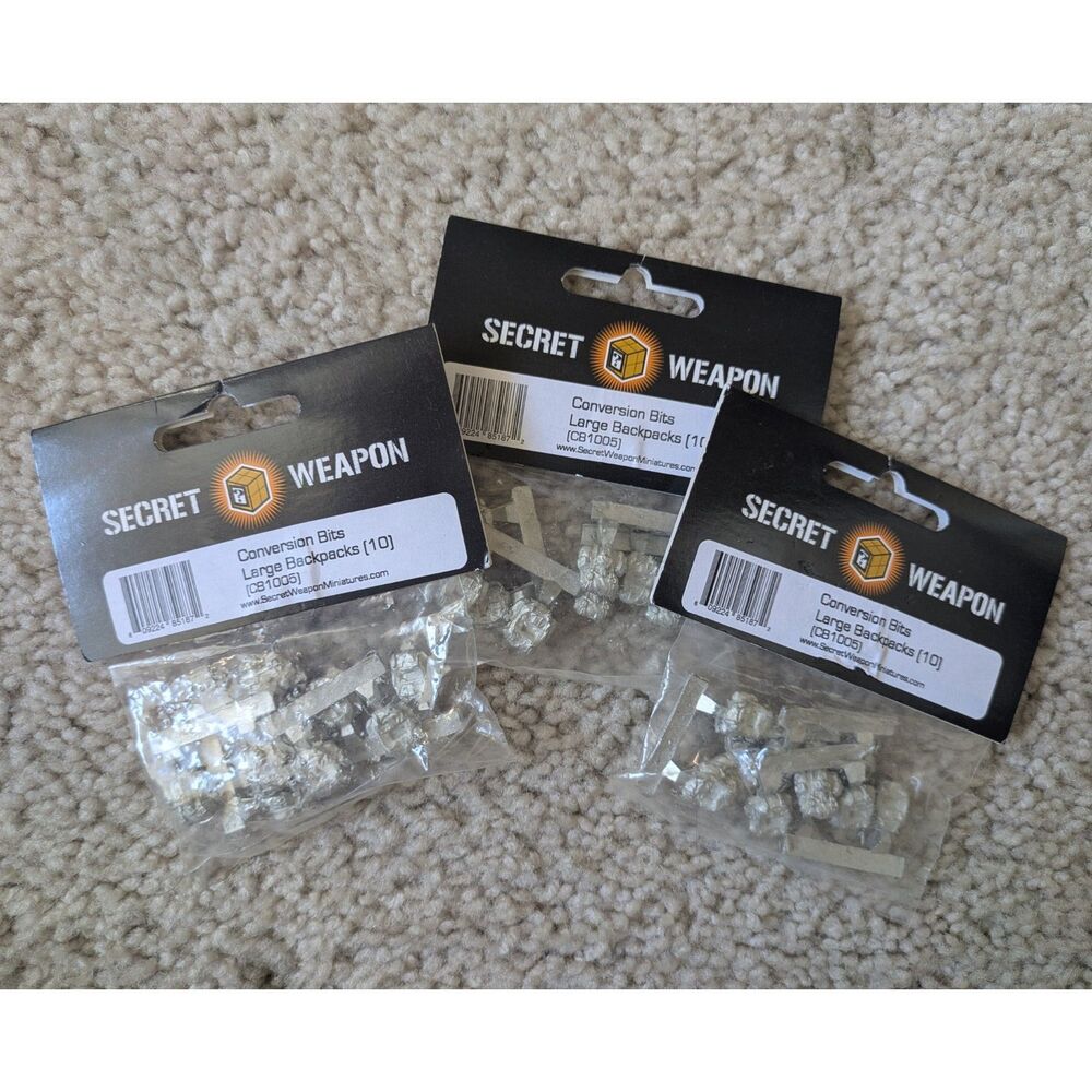 NIB Secret Weapon Pewter Conversion Bits Large Backpacks Set of 3